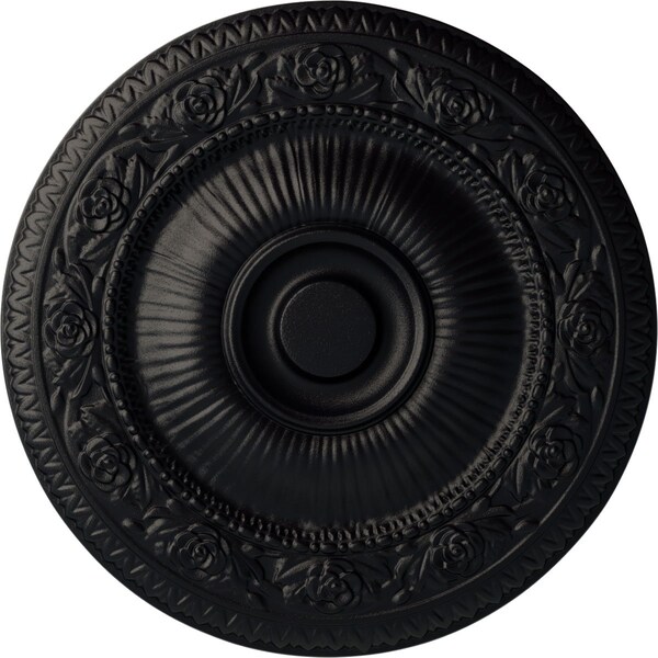 Ekena Millwork Neuveau Ceiling Medallion (Fits Canopies up to 6 3/8"), Hand-Painted Steel Gray, 24 1/4"OD x 2"P CM24NASGS - main